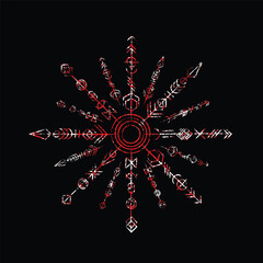 Abstract runic blood grunge symbol