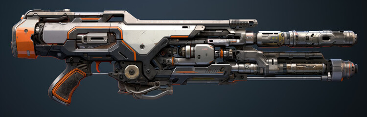 Sci-fi futuristic videogame weapon concept. futuristic rifle.