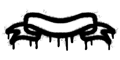 Spray Painted Graffiti ribbon icon Sprayed isolated with a white background.