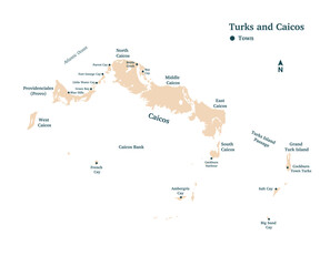 Turks and Caicos Island Map Design