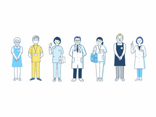 さまざまな医療従事者7人