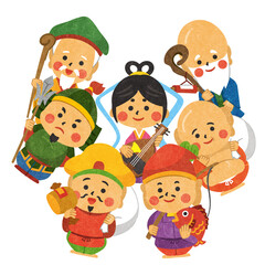 年賀状素材　宝船