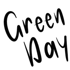 Green Day typography hand lettering in black crayon