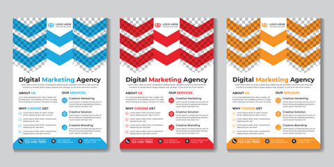 Professional corporate modern digital marketing flyer design template