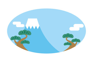 富士山と松　正月