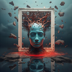 Suffered violence : Image that symbolizes the chaos and confusion within a survivor's mind during a traumatic event. 