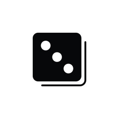 Dice 3 icon silhouette design template vector isolated