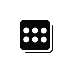 Dice 6 icon silhouette design template vector isolated