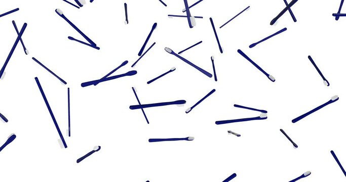 Blue Toothbrush falling slow motion - 3D animation