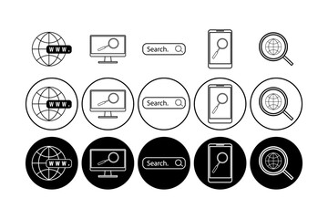 contact image set icon vector