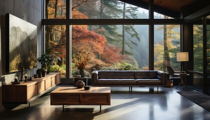 autumn view living room