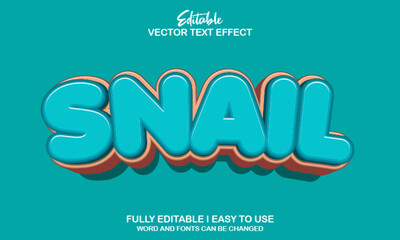 3d snail editable text effect style