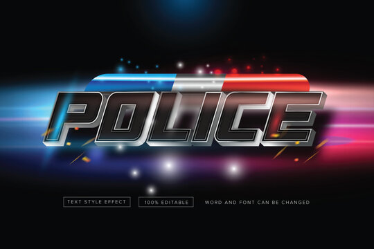 Vector Police text style effect editable