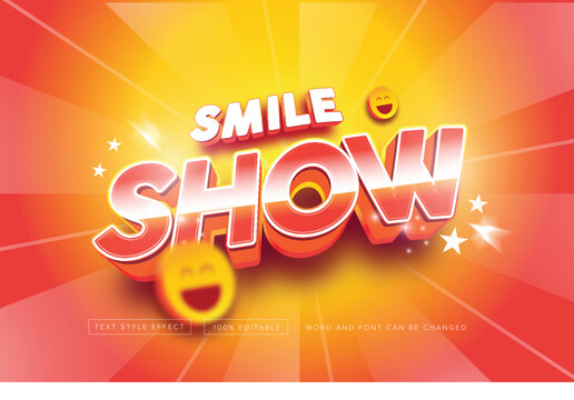Vector comedy show text style effect editable