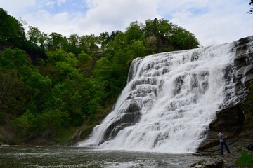 Ithaca Falls in Ithaca during Summer