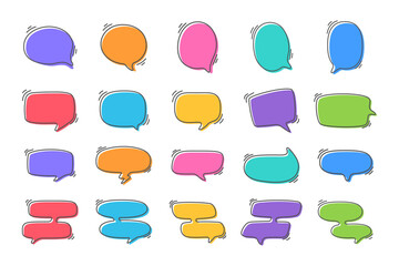 Hand drawn text box. Cute cartoon style talking dialogue.