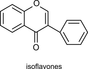 Fototapeta premium Formula of chemical structure of flavones, chaocones, xanthones, chocolate.
