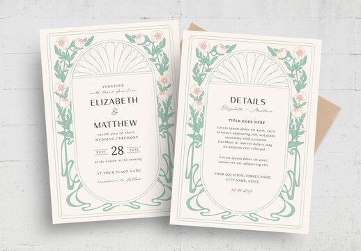 Elegant Wedding Invitation Layout