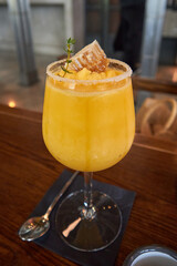 Cool Mango Smoothie with Honeycomb Topping