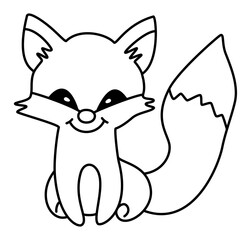 Fox - Hand Drawn Sly Wild Animal with Piercing Eyes and Clever Demeanor Conveying Intelligence, Craftiness, Cunning, Intrigue, and Hero or Villain with Mysterious Mask
