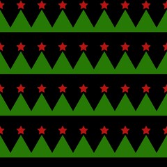 Seamless pattern with Christmas trees on a black background.