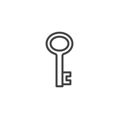 Door key line icon