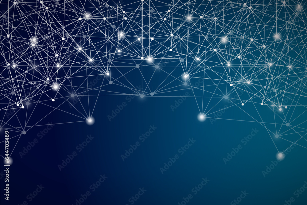 Fototapete abstract polygonal space. triangles with connecting dots and lines. background concept for your desi