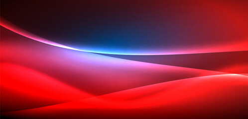 Dynamic waves in ethereal glow of neon lights. Concept merges fluidity of motion with vibrant allure of neon, crafting entrancing backdrop that embodies both vitality and futuristic sophistication