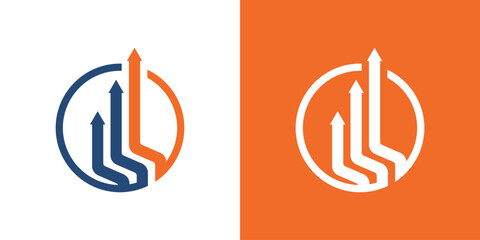 Optimal Advisory Business logo design template, up moving arrow design for growth