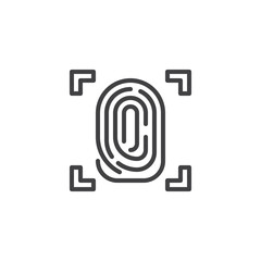 Fingerprint verification line icon