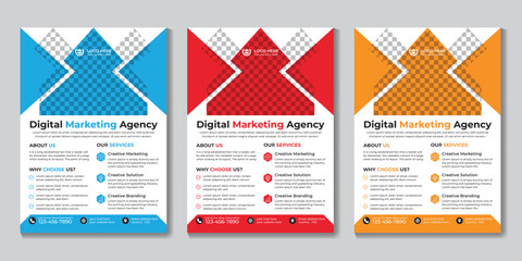 Professional creative modern digital marketing flyer design template