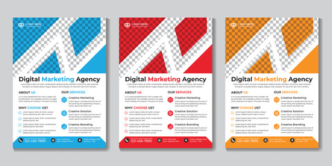 Professional creative modern digital marketing flyer design template