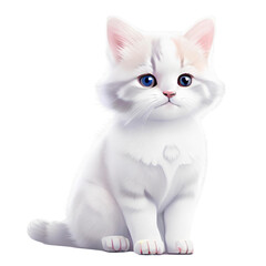 white cat with a background