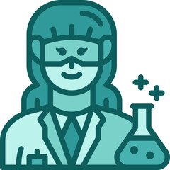 female chemist two tone icon
