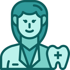 female dentist two tone icon