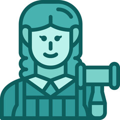 female judge two tone icon