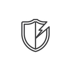 Cyber security vulnerability line icon