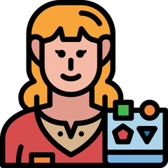 woman content creator filled outline icon