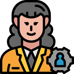 female manager filled outline icon