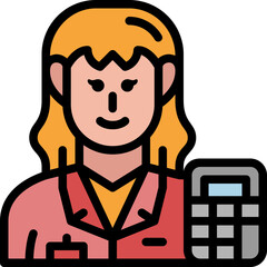 female accountant filled outline icon