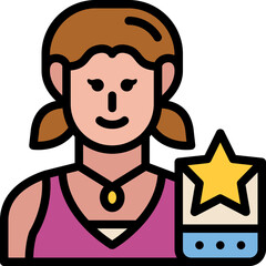 woman influencer filled outline icon