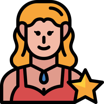blonde woman holding gold star clip art preview