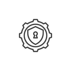 Cybersecurity control line icon