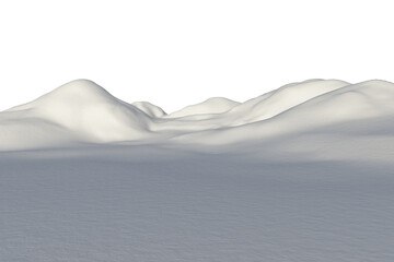 Fototapeta na wymiar Digital png illustration of landscape with hills in winter on transparent background
