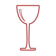 Digital png illustration of red glass symbol on transparent background