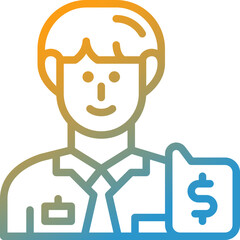 Obraz premium salesman gradient line icon