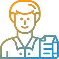 writer gradient line icon