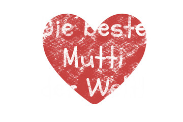 Digital png illustration of red heart with best mother text on transparent background