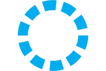 Digital png illustration of blue dashed circle with copy space on transparent background