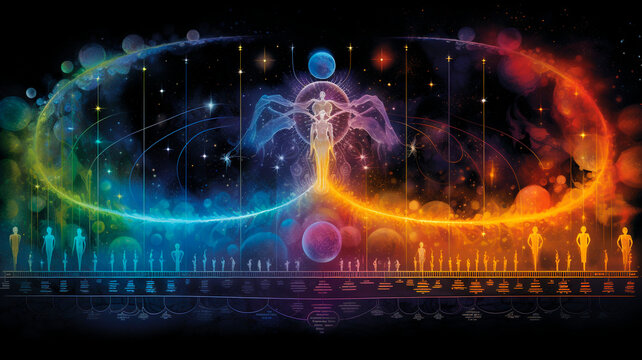 harmonious vibrations of the Universe reflected in space and time, the image of energies and interactions . Generative AI